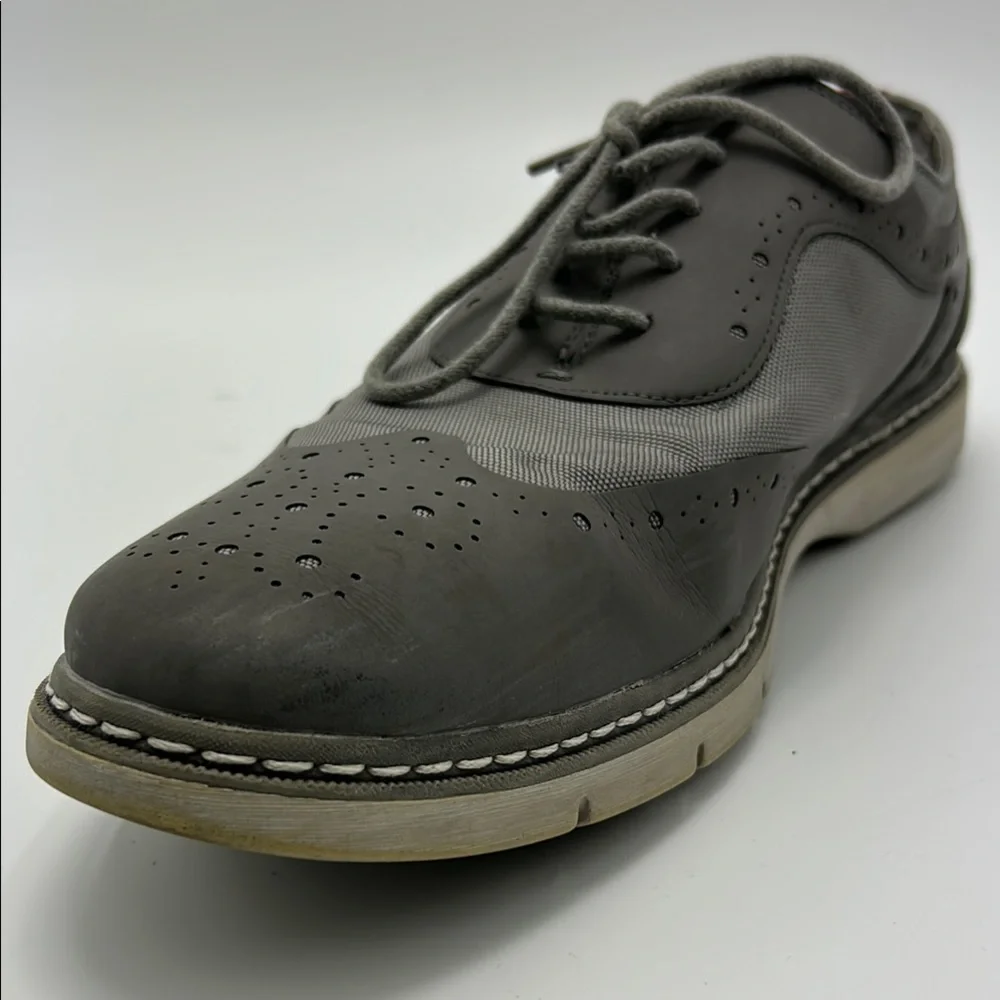 Stacy Adams Gray Oxford Dress Shoes Men's  Brogue Detailing Leather  9.5 M
